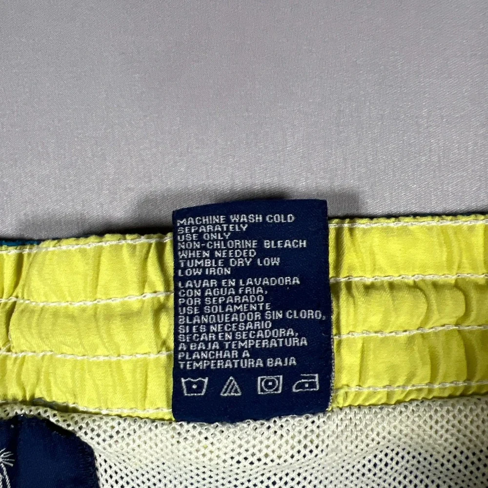 Caribbean Joe Swim Trunks Shorts Mens XL Blue Mesh Drawstring Waist Surfing